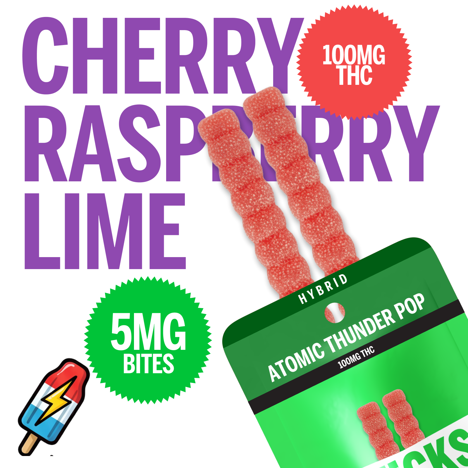 Atomic Thunder Pop Hybrid Gummies