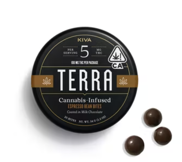 Chocolate Covered Espresso Beans 100mg Terra Bites By Kiva