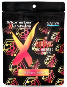 Monster X | Raspberry Lemonade | Infused Gummies | 200mg | Sativa