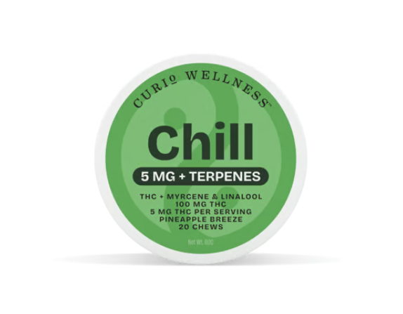 Ⓥ CURIO Chill Chews 100mg: Pineapple Breeze 20pk