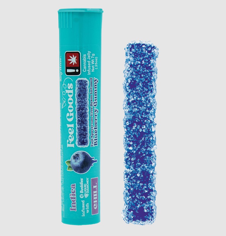 100mg Blueberry Indica - Gummy Straw - Feel Goods