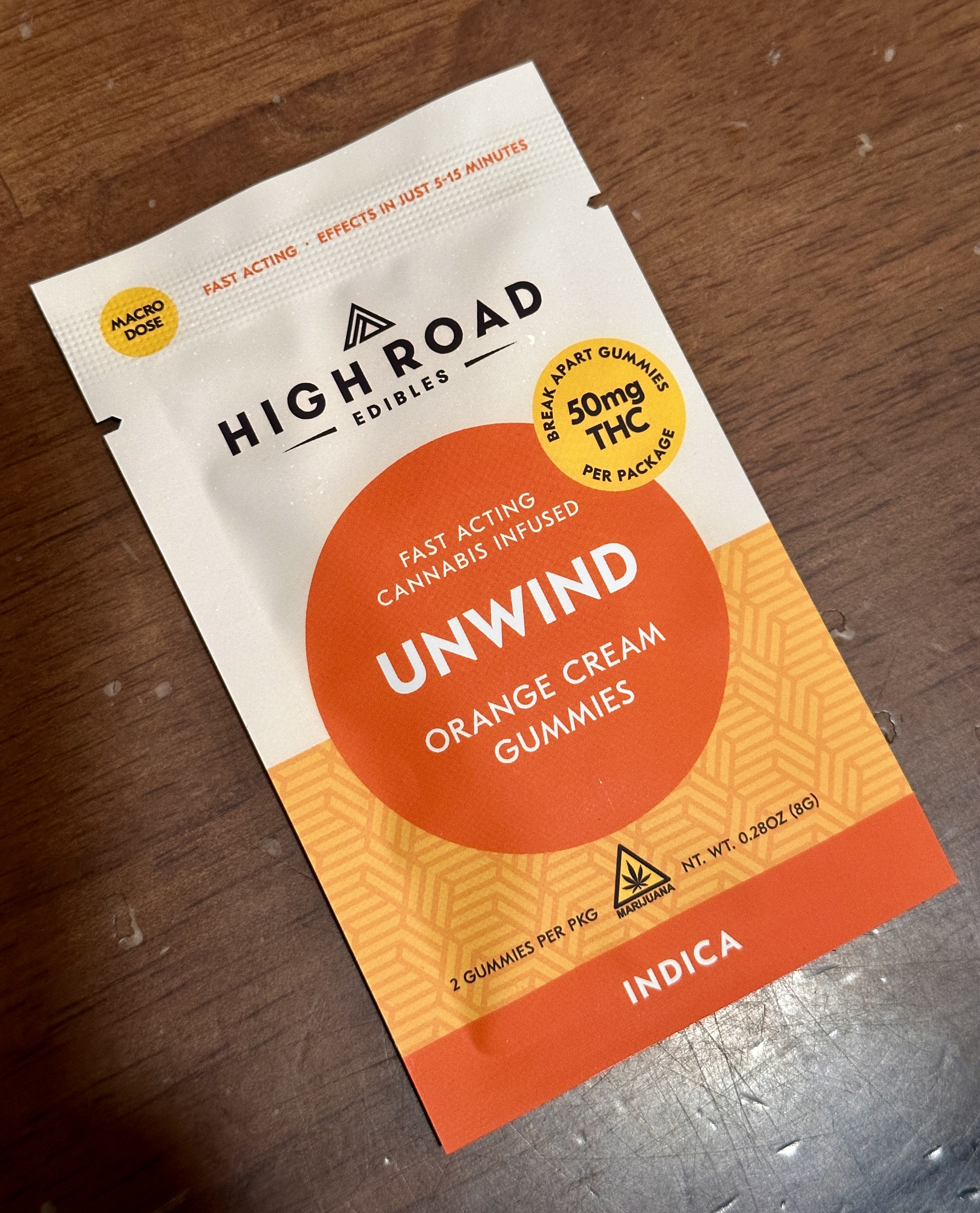 High Road UNWIND 50mg Orange Gummy