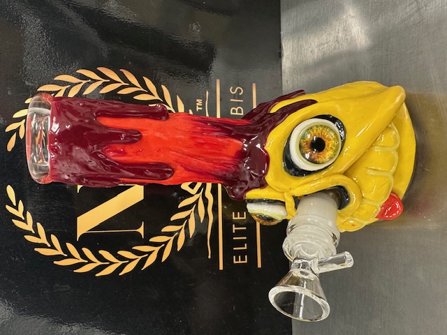 8 Inch Evil Dog Hand Painted Yellow