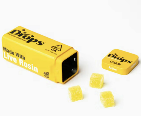 Drops Lemon 5mg 20PK Live Rosin Infused Sativa Jellies 100mg