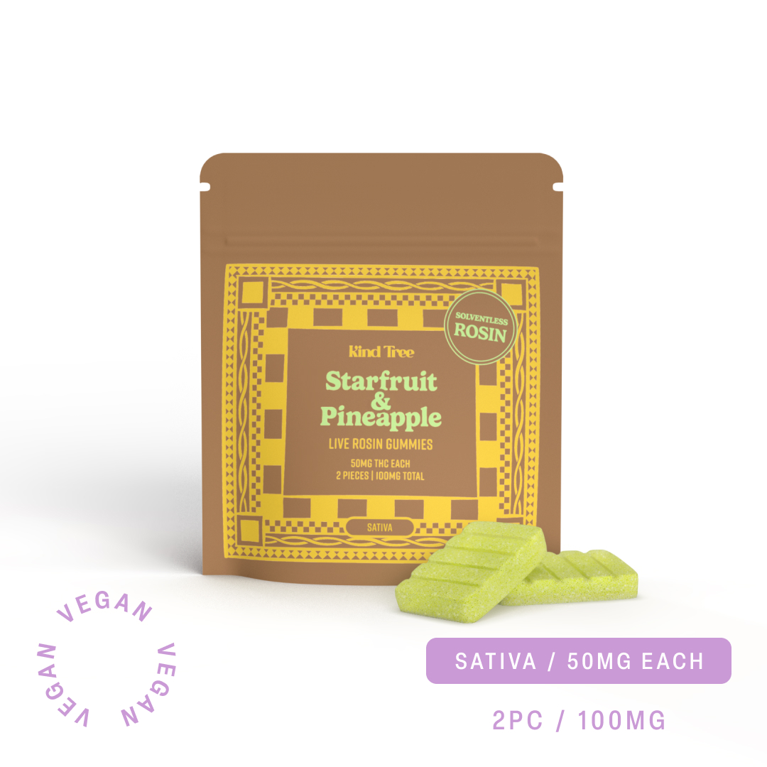 Starfruit & Pineapple | Kind Tree | Live Rosin Gummies (100mg - 2 Pack)