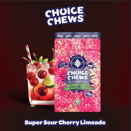 Choice Super Sour Cherry Limeade Edible Gummies 200mg