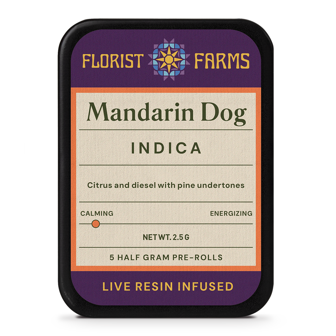 Live Resin Infused Mandarin Dog | Half Gram Pre-Rolls | 5pk
