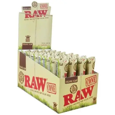 Raw Organic Hemp - King Size - 3pk - Cones