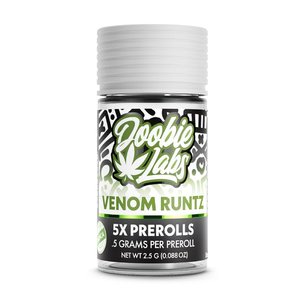 Doobie Labs | Pre Roll | Venom Runtz | .5g | 5 Pack | 2.5g | Indica | 23% THC