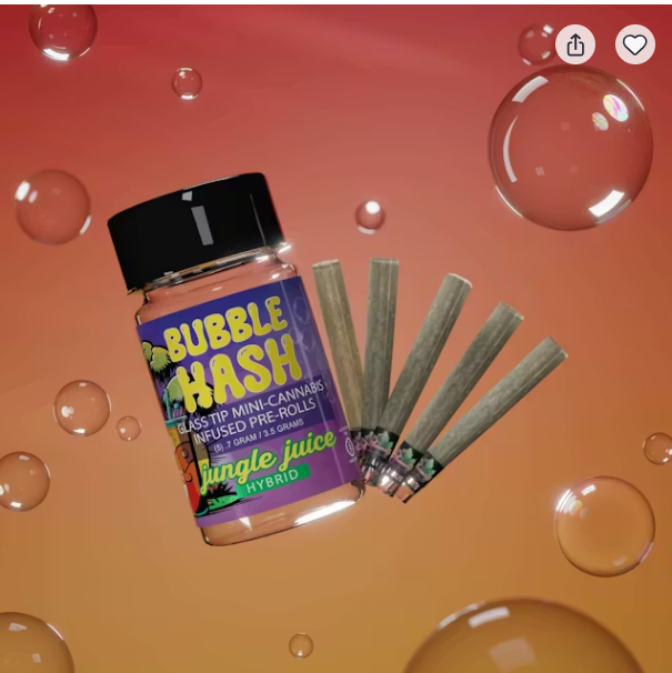 Amnesia - Jungle Juice - 0.7g x 5 Bubble Hash Infused Prerolls