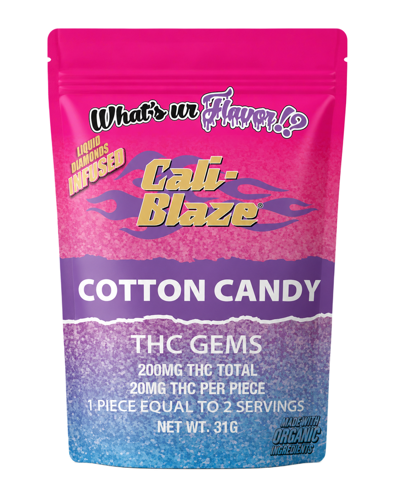 Cali Blaze Gummy Gems 200mg - Cotton Candy