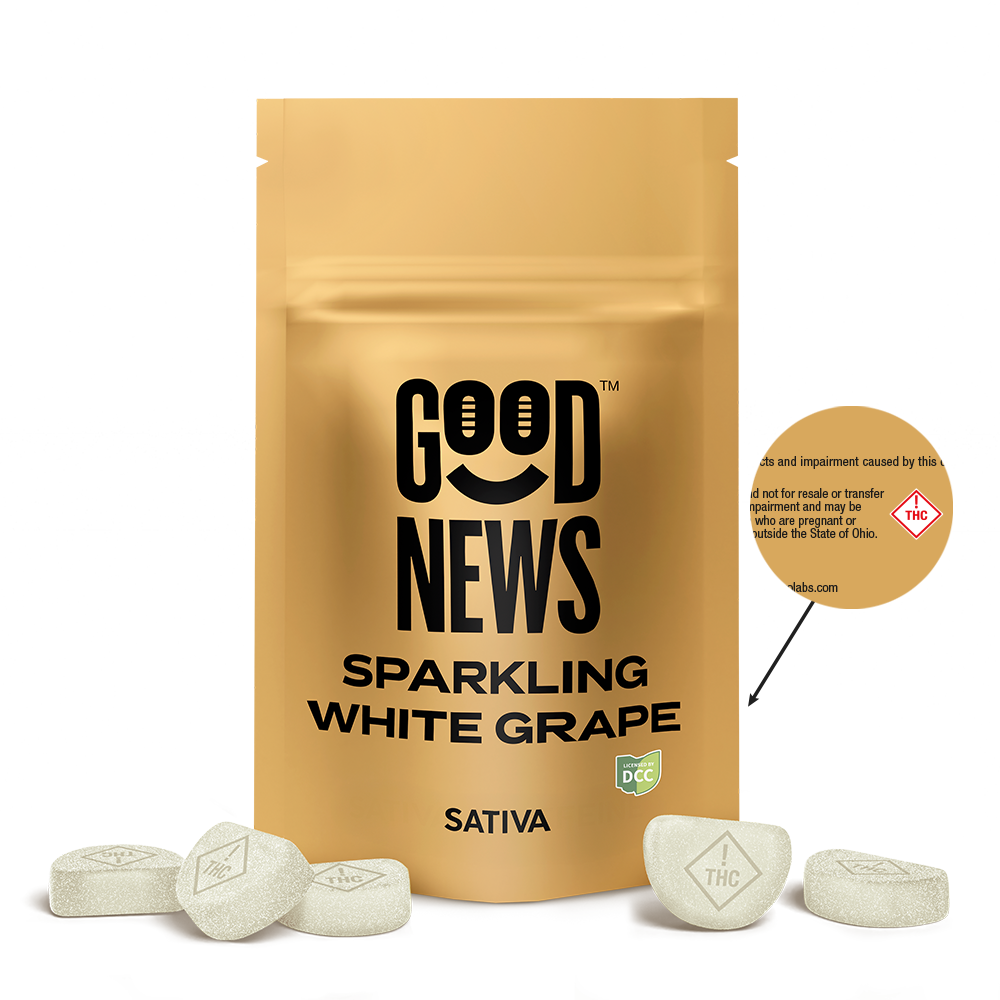Sparkling White Grape 1 1 THC Caffeine Gummies 10