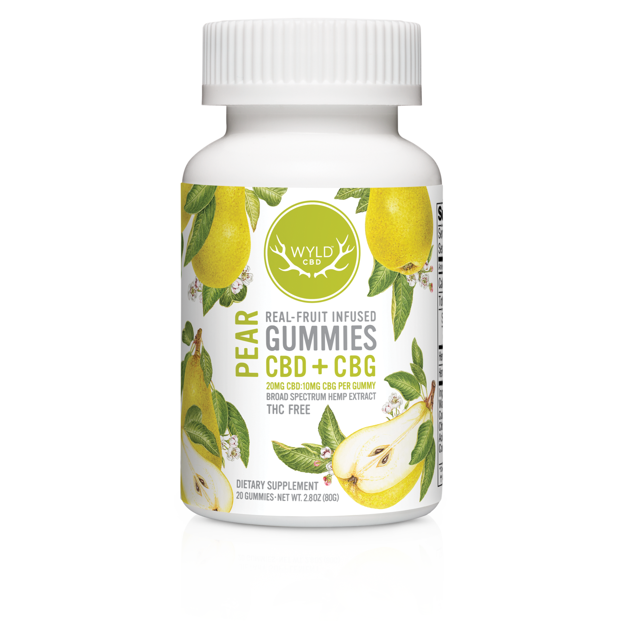 Wyld CBD Pear Gummies 400mg CBD : 200mg CBG
