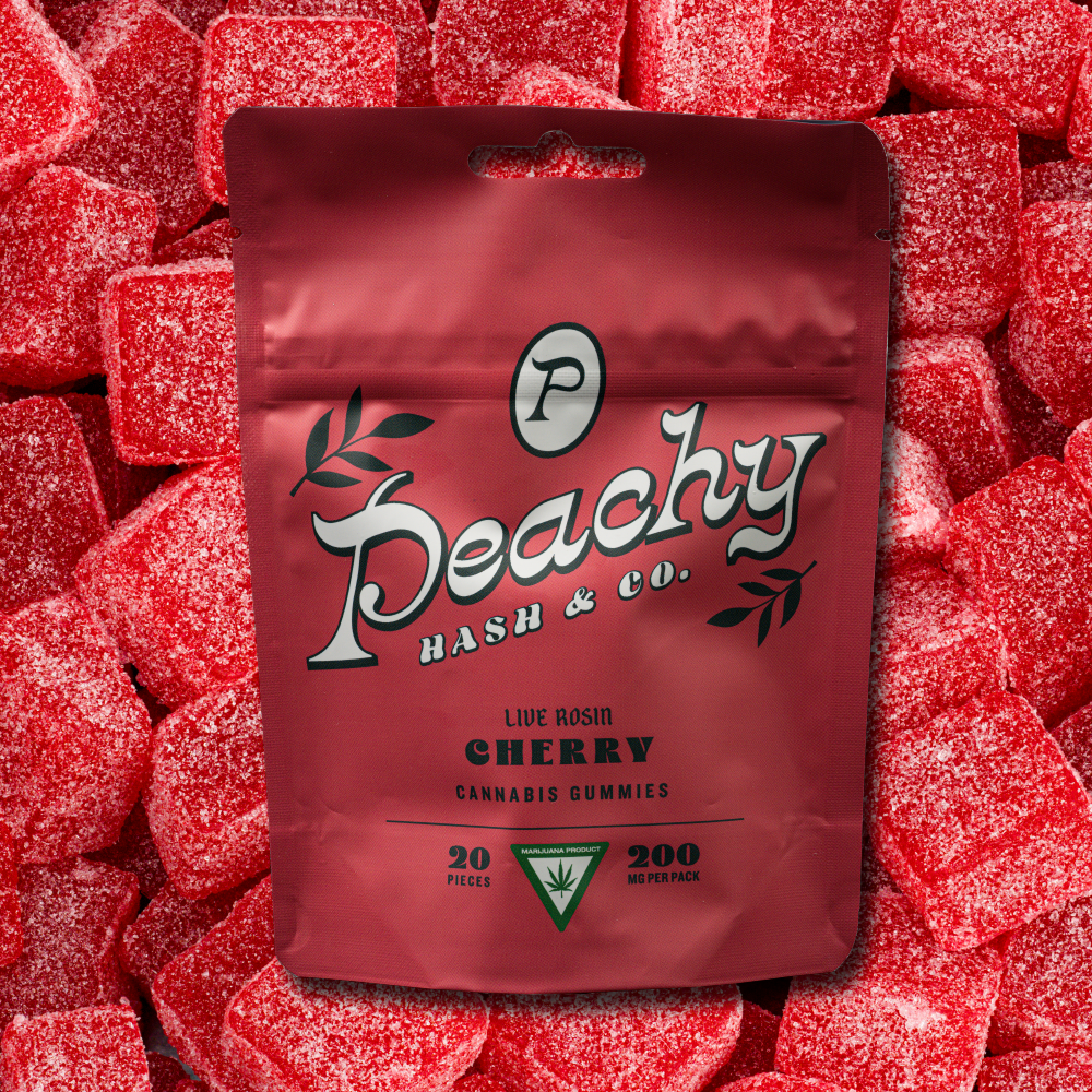 PEACHY HASH - CHERRY - LIVE ROSIN GUMMIES - 200MG