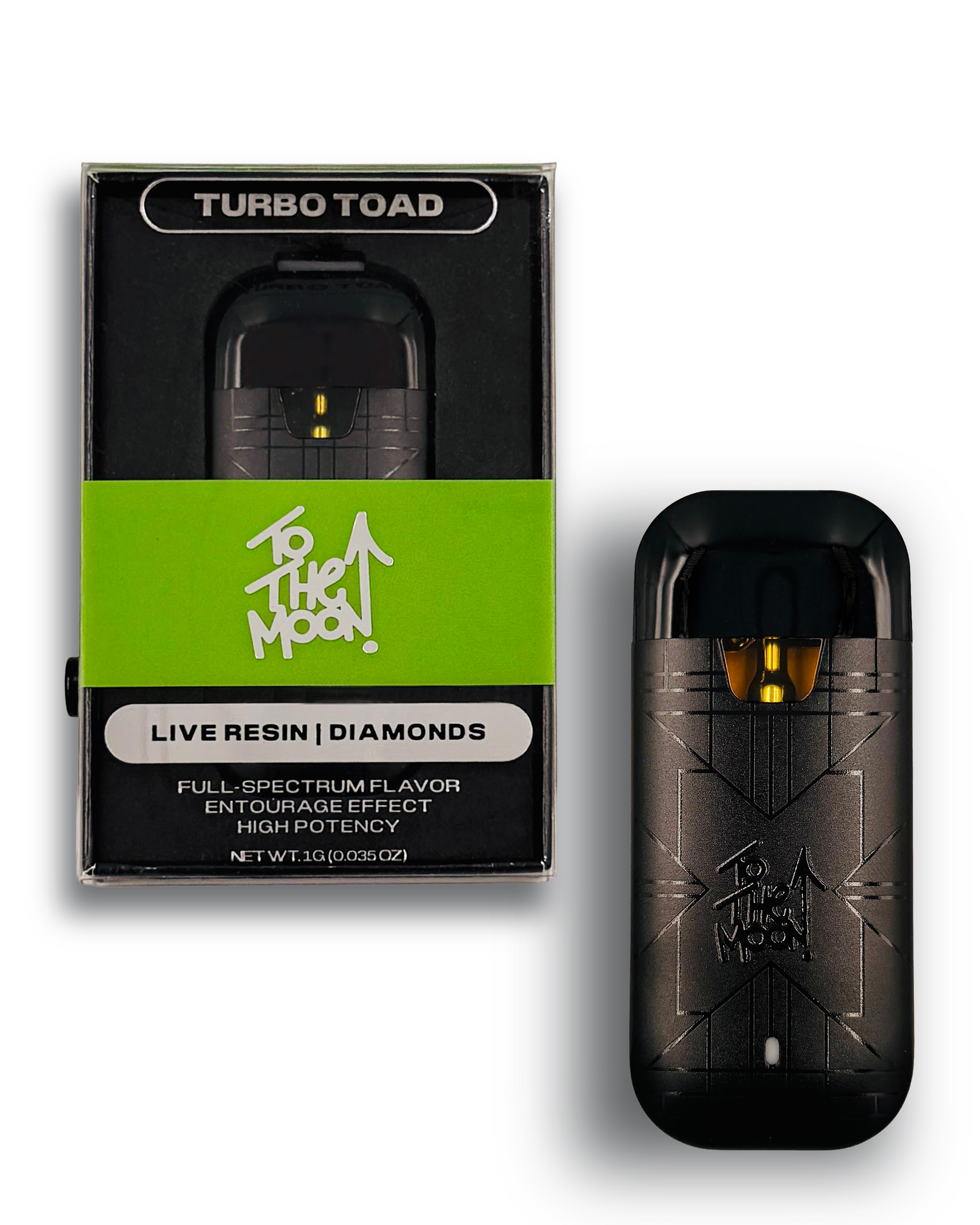 To The Moon | Turbo Toad Live Resin + Diamonds | All In One Vape | 1g