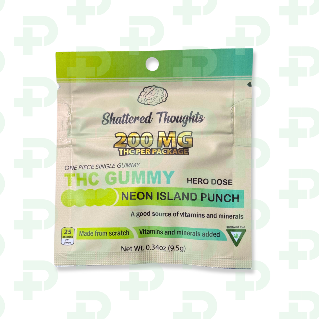 Neon Island Punch Single Gummy - 100mg