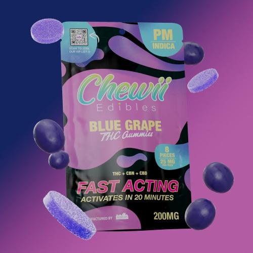 Chewii  | Fast Acting 200mg PM Gummies | Blue Grape