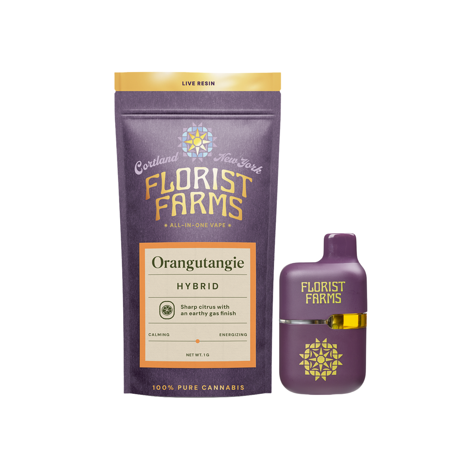 Florist Farms - Orangeutangie Live Resin Tank Disposable Vape - 1g
