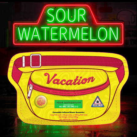Vacation | Gummies | Nano | Sour Watermelon | 2:1 THC:CBG | 10 Pack | 10mg