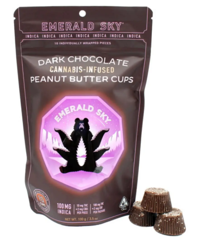 Emerald Sky Dark Chocolate Peanut Butter Cups Indica 10Pk 100MG