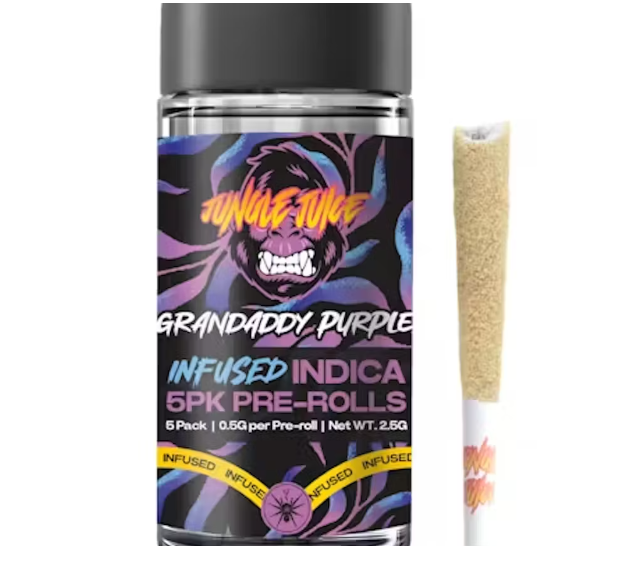 Jungle Juice - Granddaddy Purp (I) - 5 x Infused Prerolls