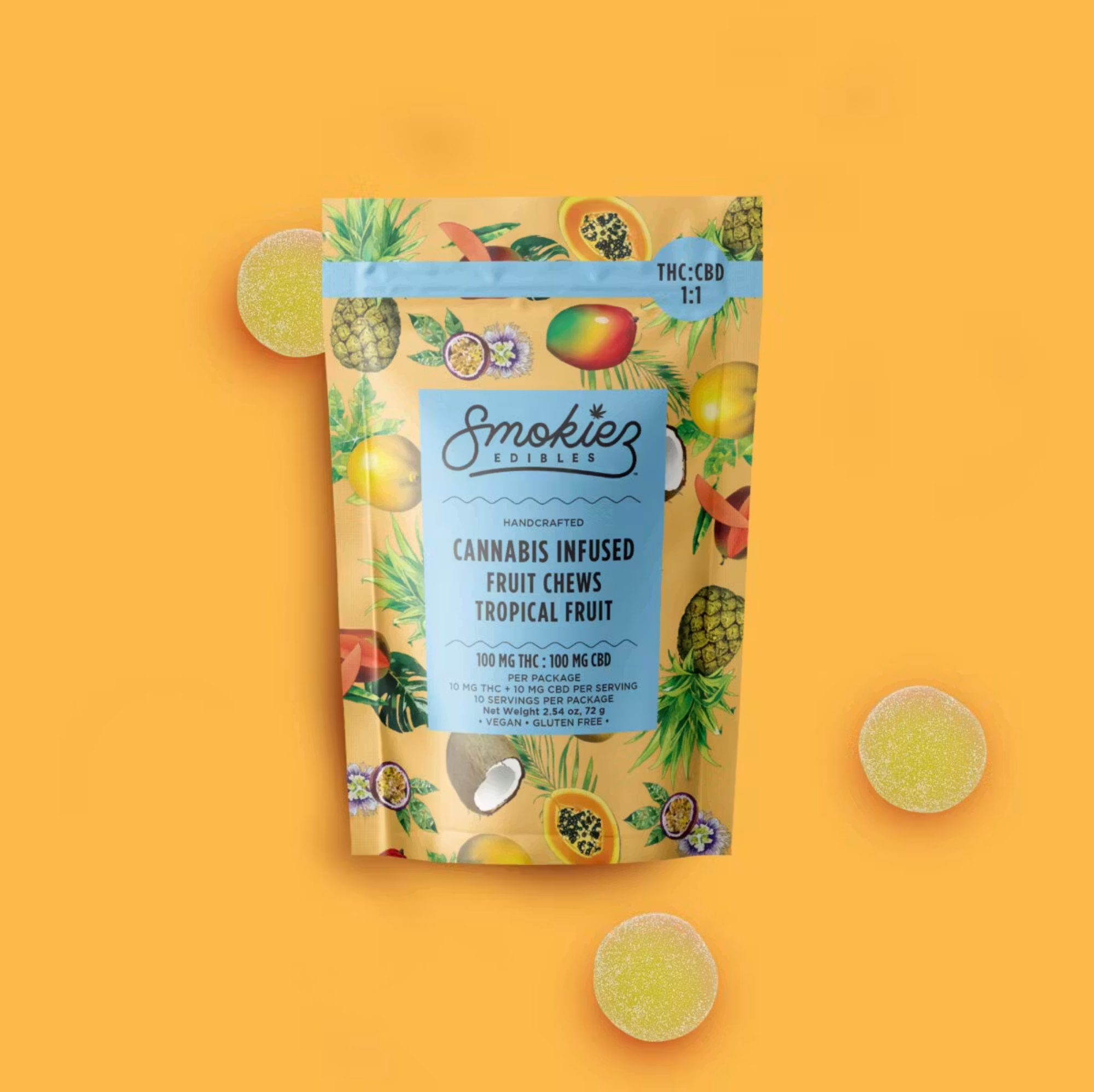 Smokiez Sweet Tropical Fruit 10pk 10mg Gummies