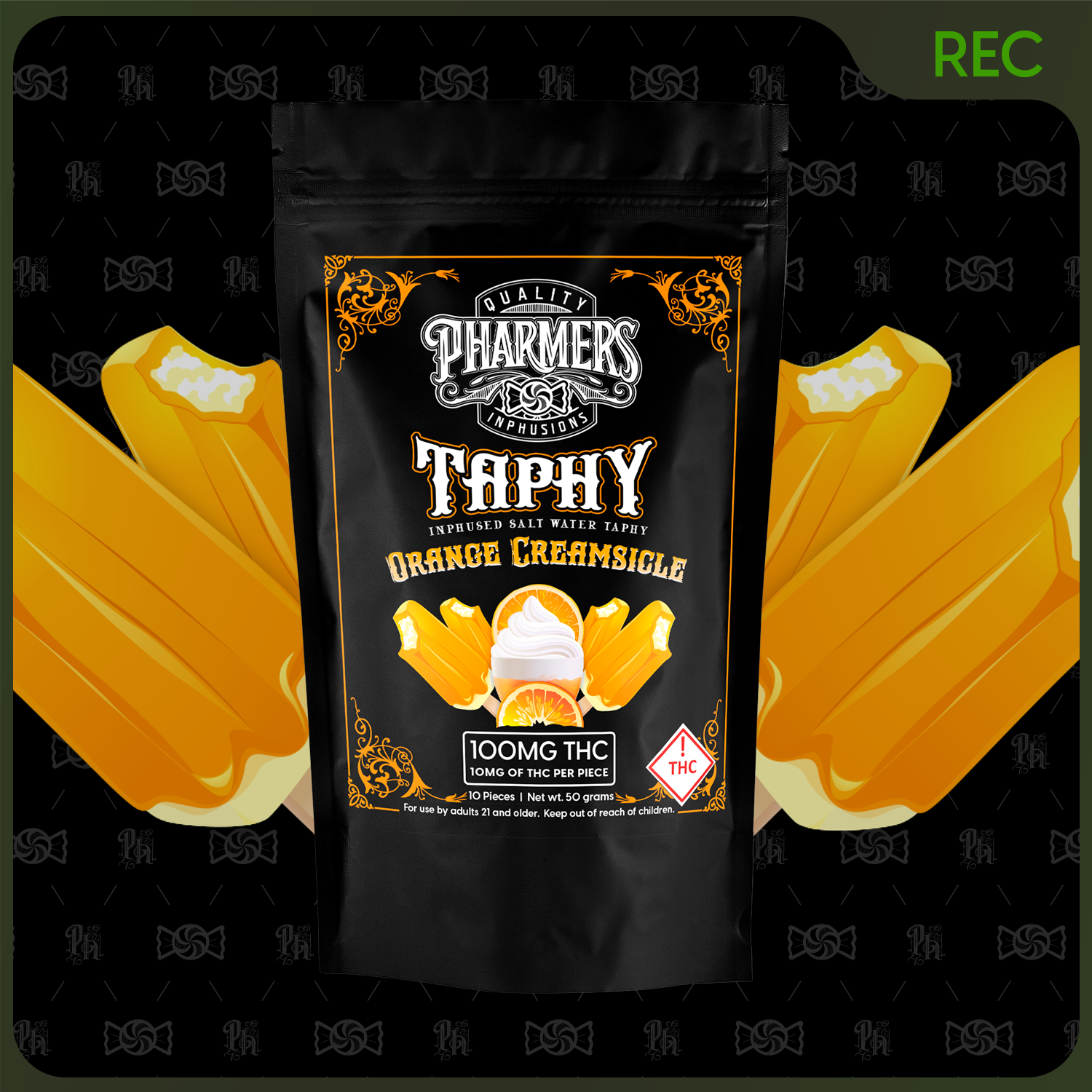 Pharmers Taphy Orange Creamsicle-100mg