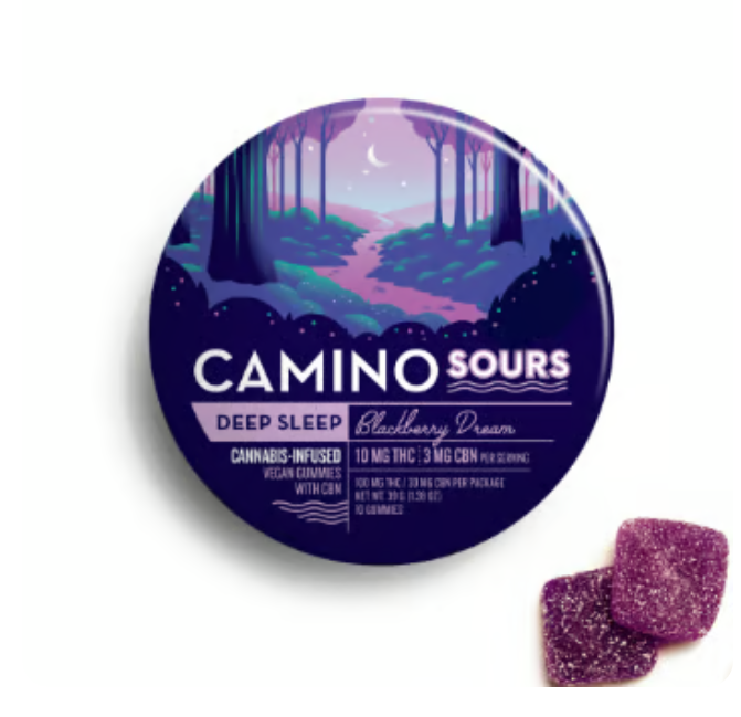 Kiva Camino Sours Blackberry Dream CBN CBD THC 1:1:1 20mg 2pk gummies