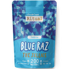 JELLIES | BLUE RAZZ | INDICA | GUMMIES | 200MG | REC