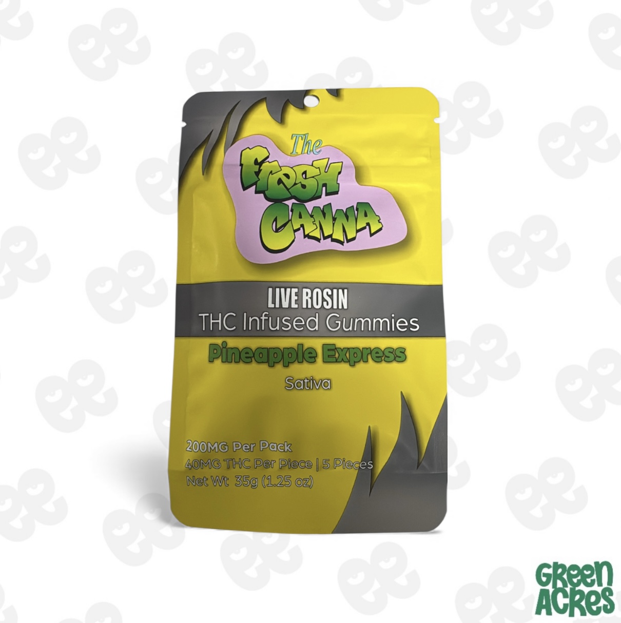 Pineapple Express 200MG Live Rosin Gummies (5x40mg)