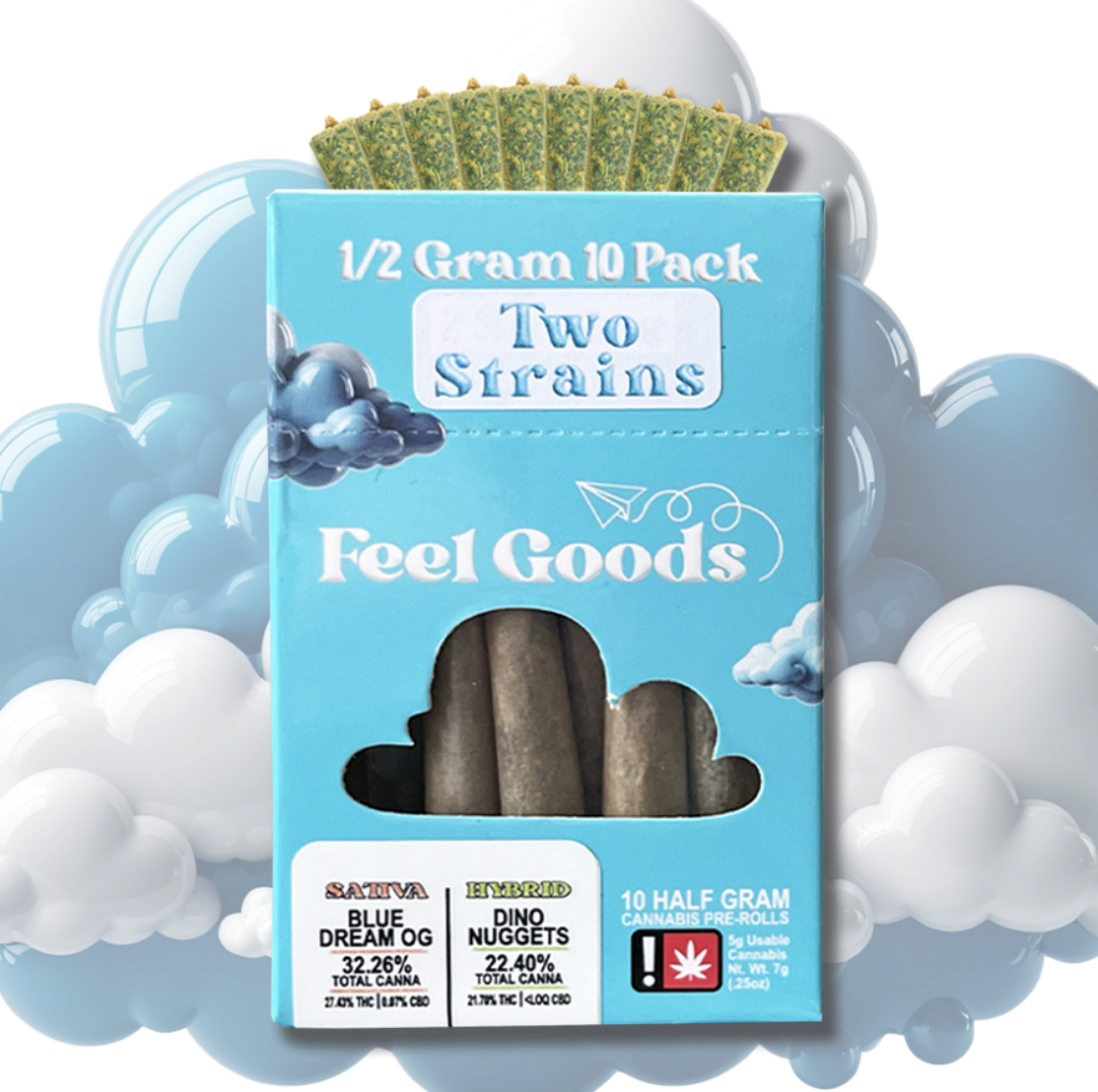 10pk Watermelon Jealousy + Dino Nuggets - Preroll Pack - Feel Goods