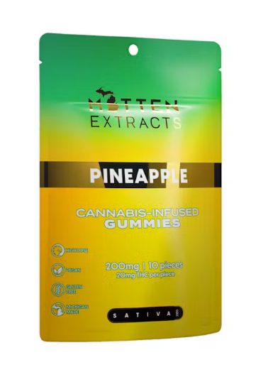 Mitten Extracts | Pineapple | Infused Gummies | 200mg | Sativa