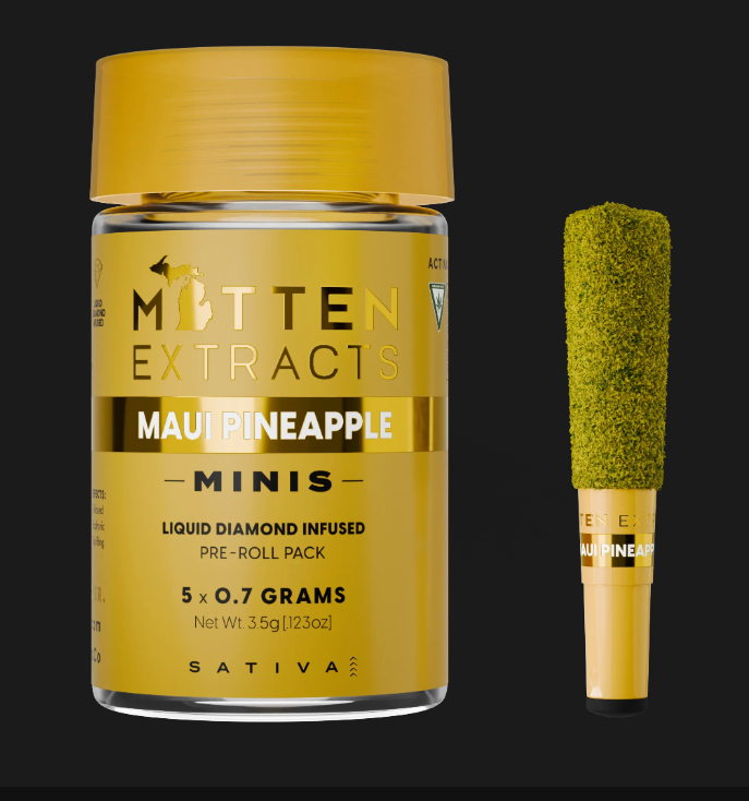 Mitten Extracts - Maui Pineapple - 5 x .7g Infused Prerolls