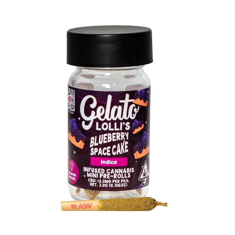 Gelato Lollis - Blueberry Space Cake - .6G Infused Preroll 5PK