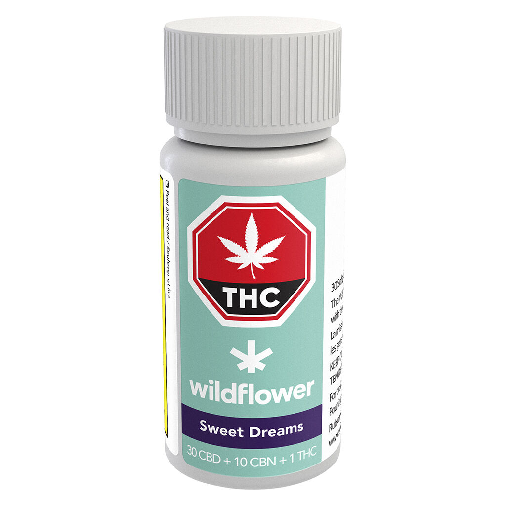 014 - Wildflower -  Sweet Dreams CBD + CBN + THC Softgels - 30 Capsules