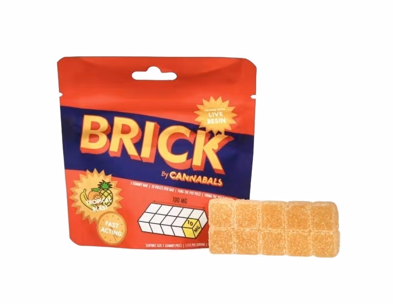 Cannabals Brick Tropical Blast 10pk 10mg Live Resin Gummies