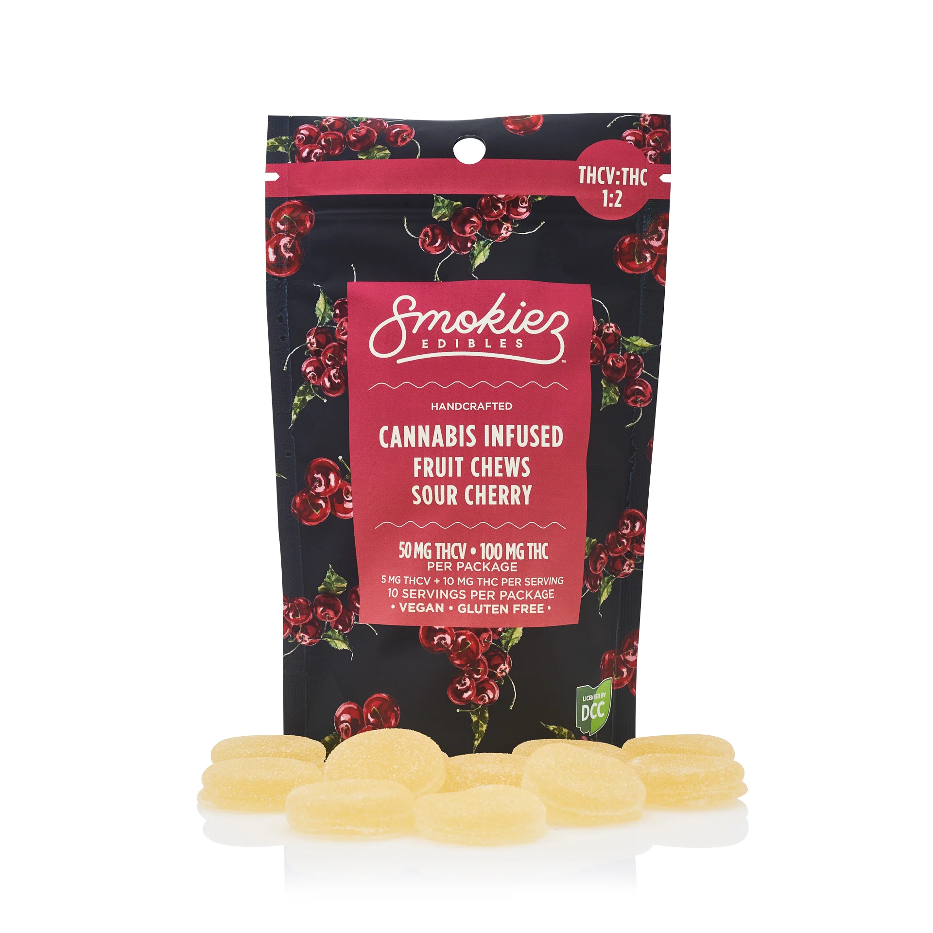 Smokiez | Sour Cherry Gummies + THCV | 10pk | 100mg | Sativa
