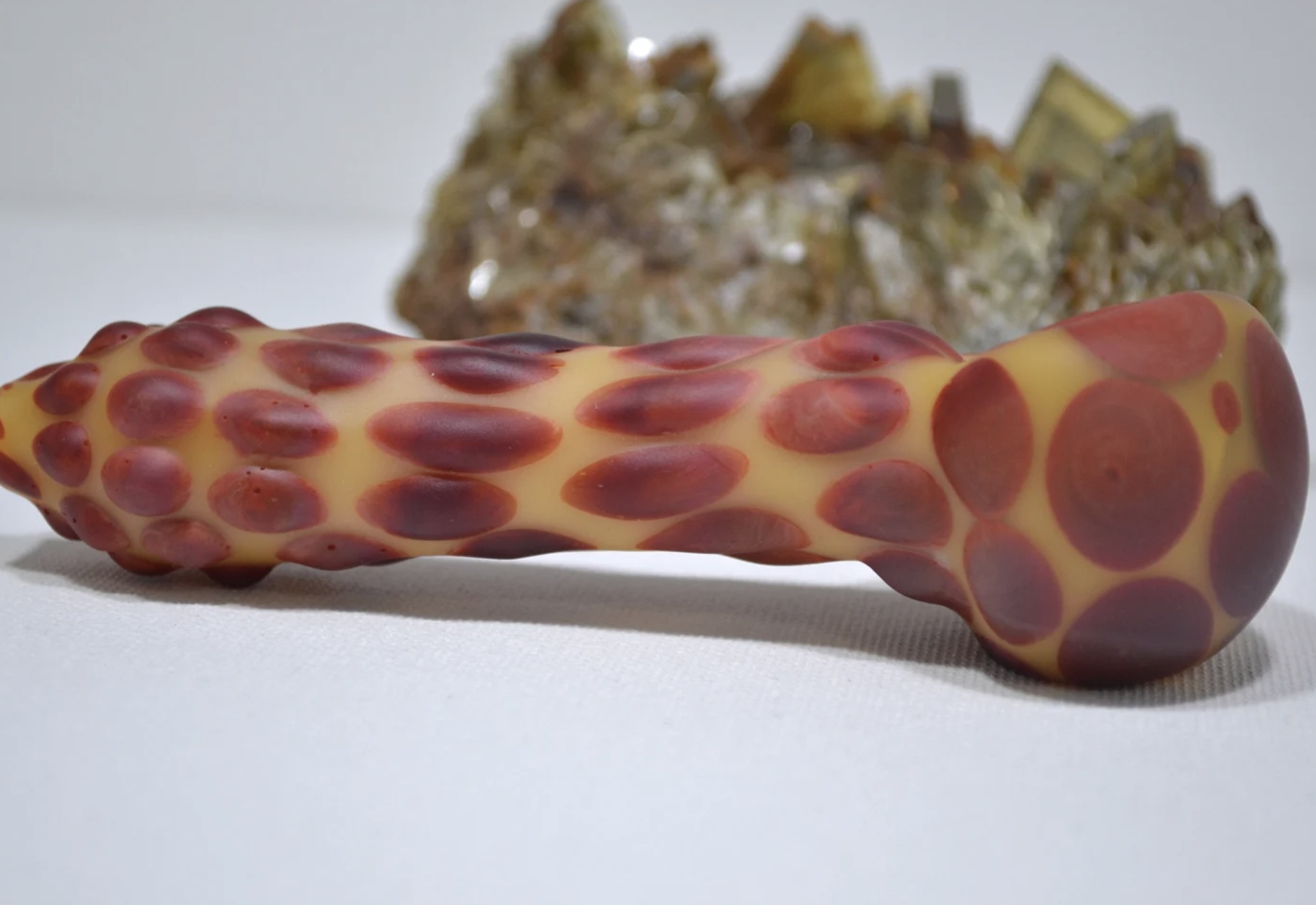 Matte Yellow and Red Turtle Design Spoon Pipe