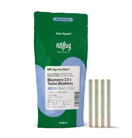 MFNY | Blueberry 2.0 x Turbo Blueberry | Live Resin Prerolls .75g | 4pk