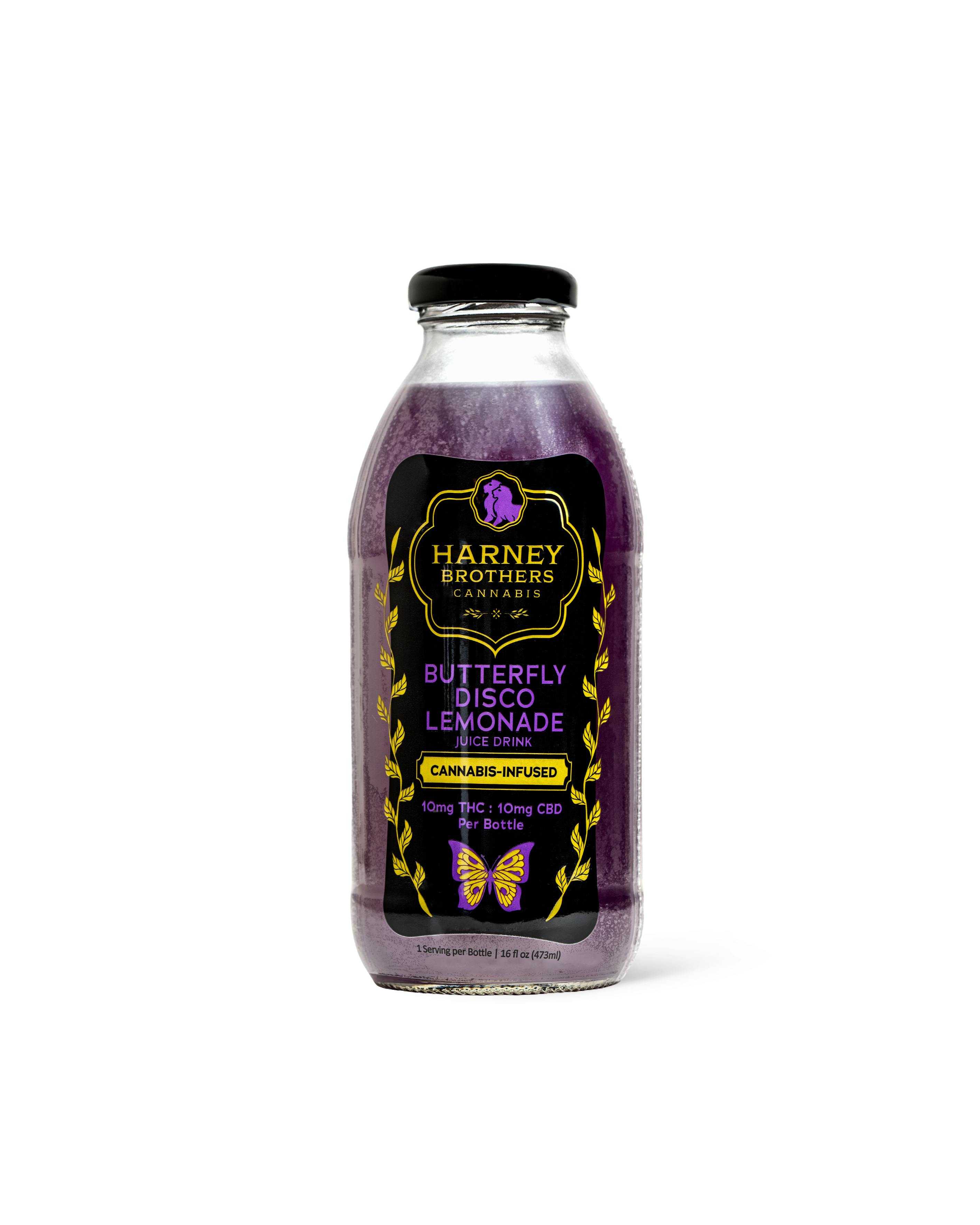 Beverage | 16oz | Butterfly Disco Lemonade Juice Drink | 10mg THC : 10mg CBD