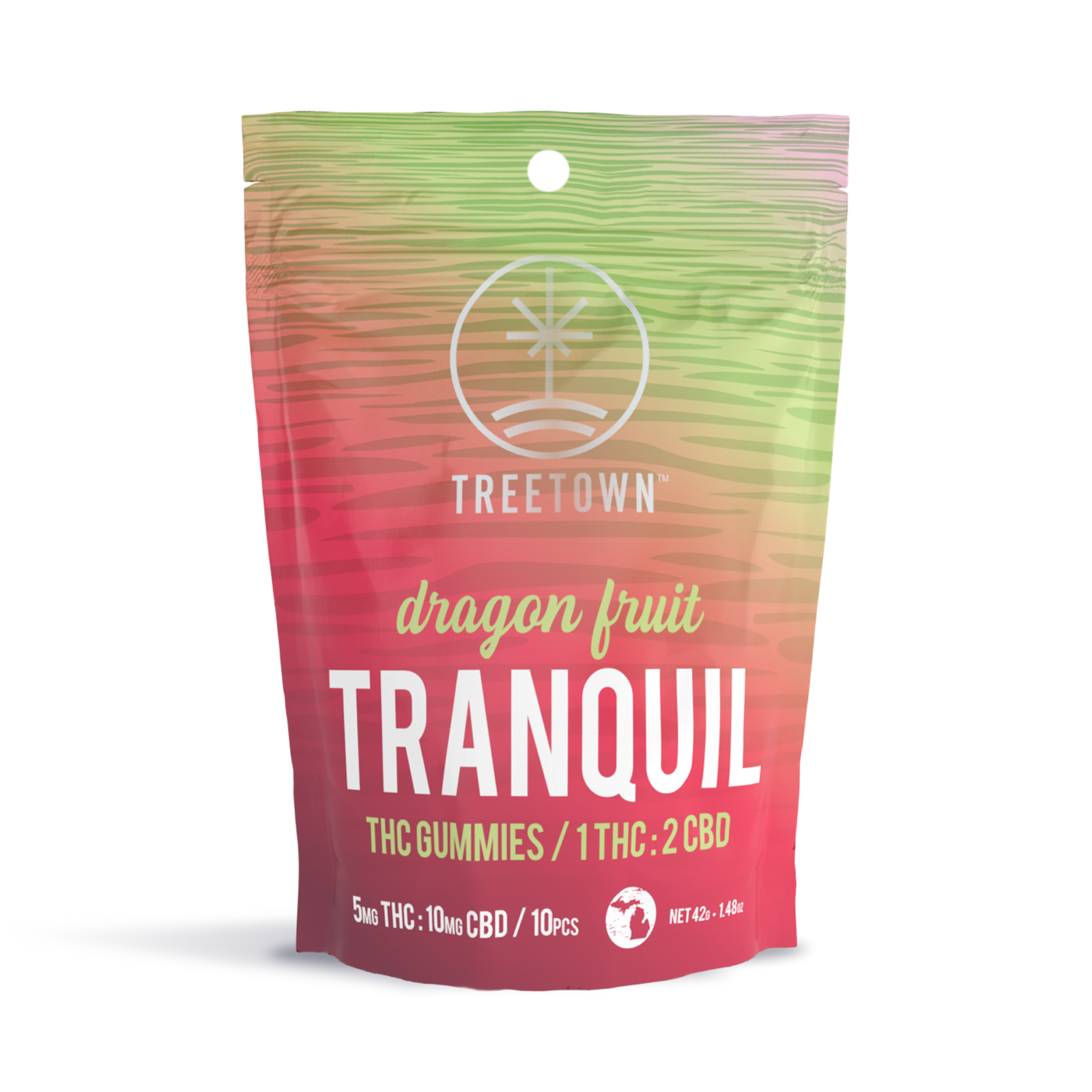 50MG(THC) : 100MG(CBD) | 1:2 Gummies | Dragon Fruit | Tranquil