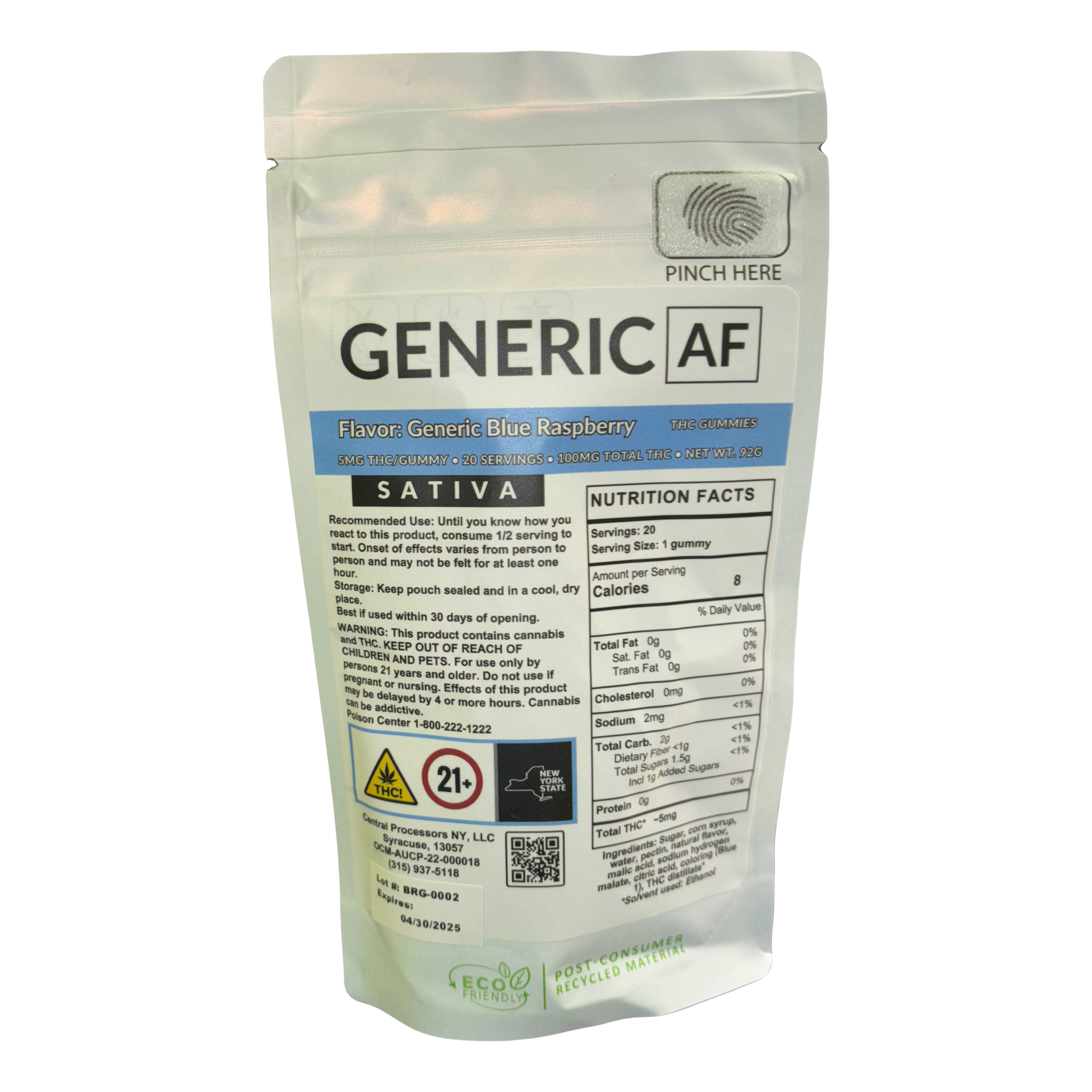 Generic AF | Gummy | Blue Raspberry | 100mg 20pk