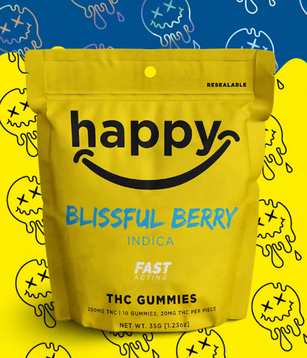 Happy | Blissful Berry | Infused Gummies | 200mg | Indica