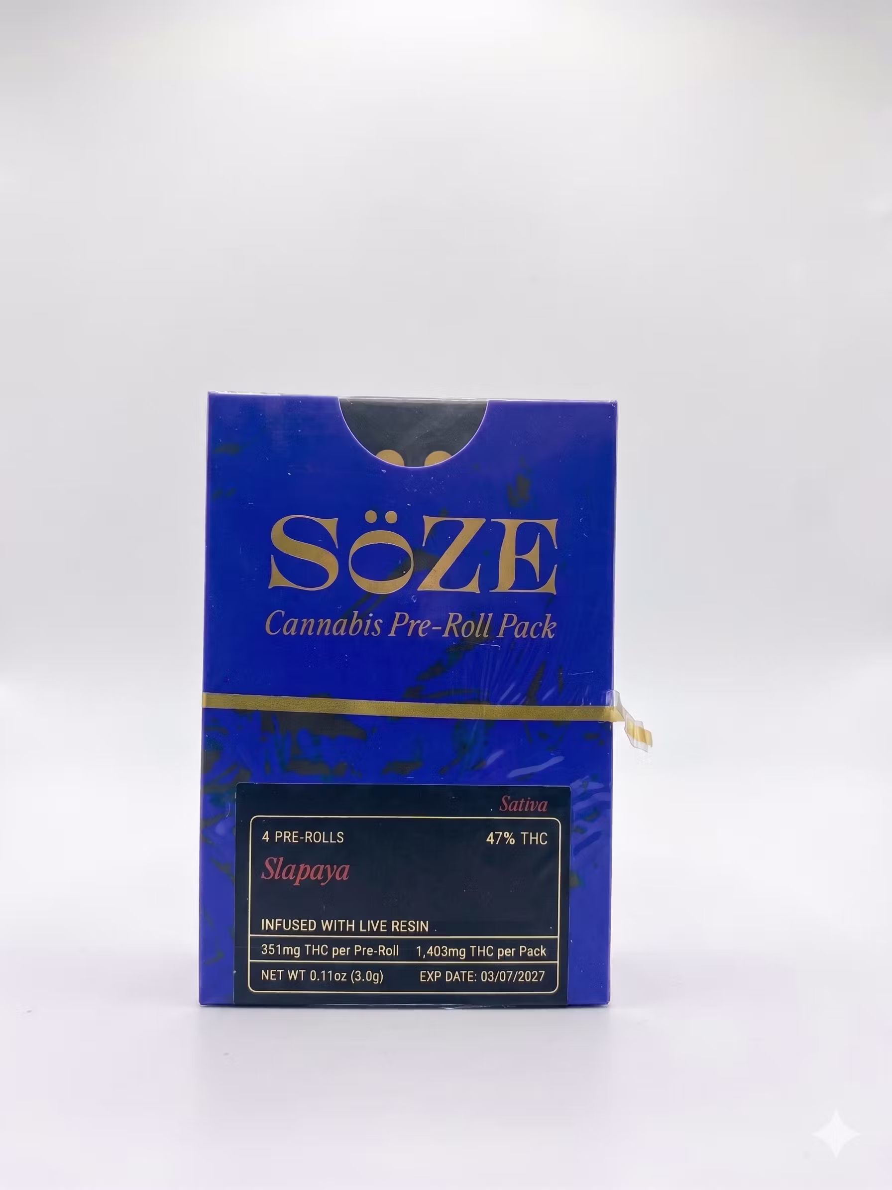 Soze Live Resin Infused .75g Pre Rolls 4 pack - Slapaya