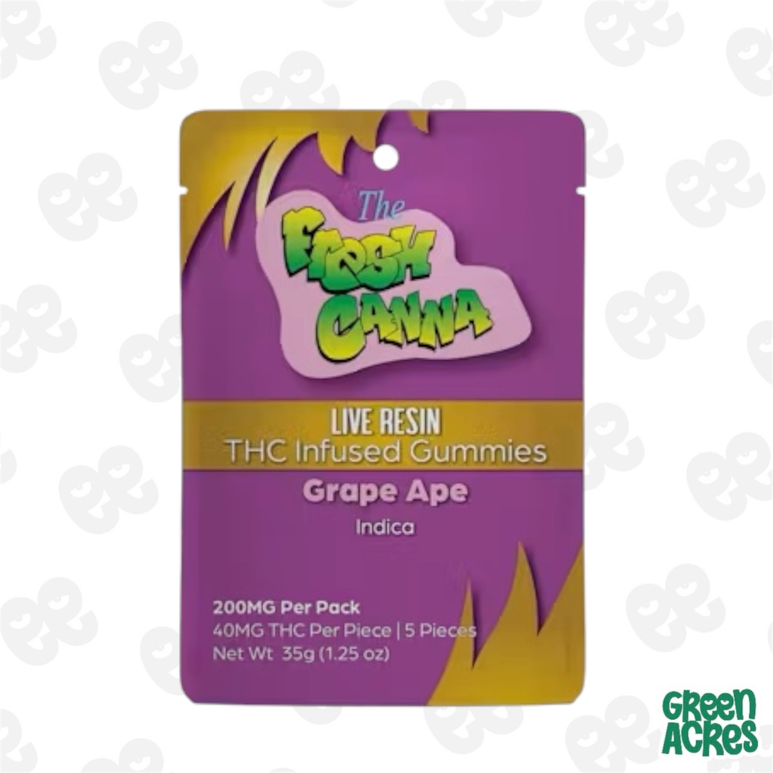 Fresh Canna: Grape Ape Live Resin 5pk 200MG Gummies