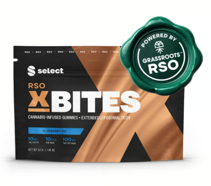 Select Edibles X Bites 10pk/100mg RSO- Blueberry Pie