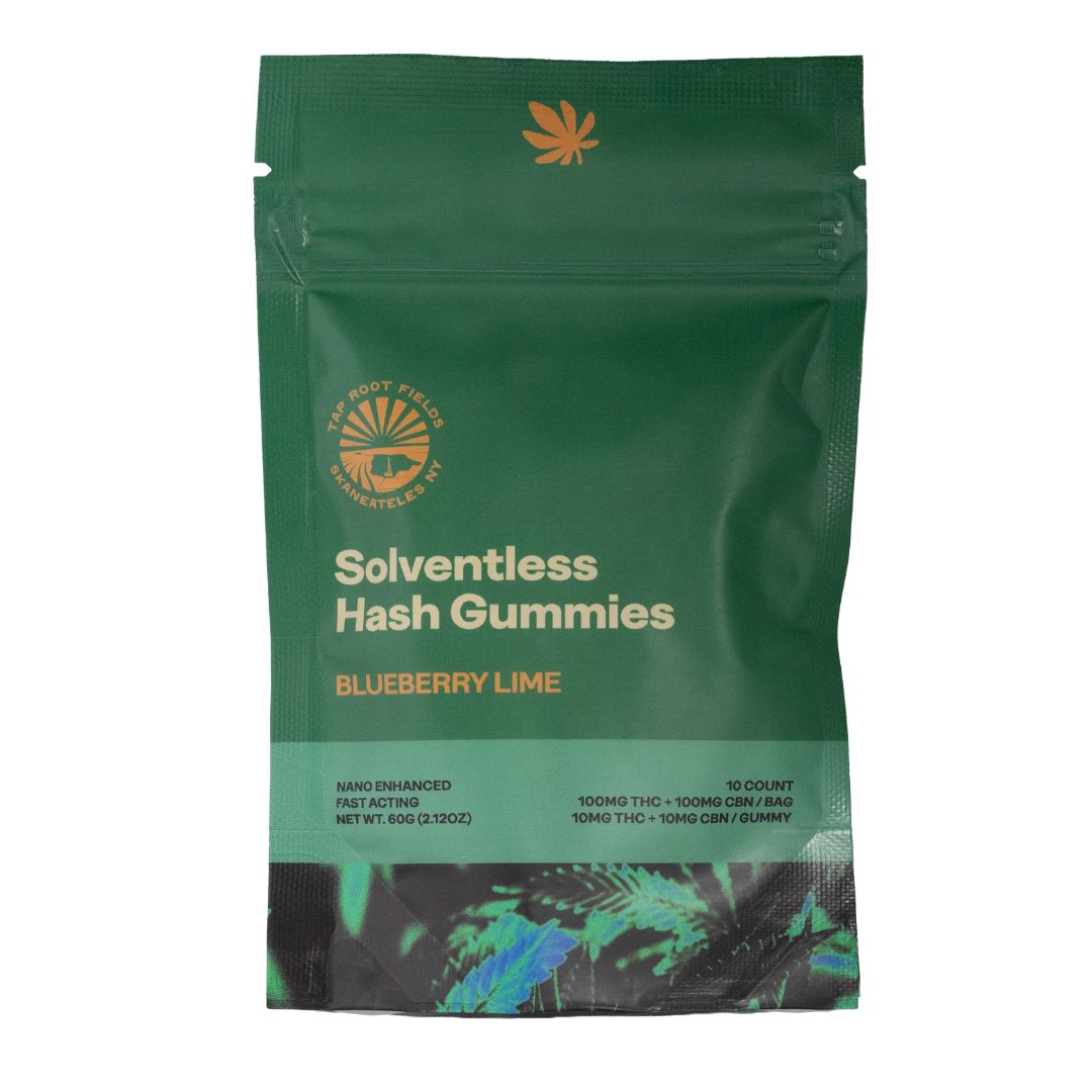 10CT-100MG- CBN- BLUEBERRY LIME- SOLVENTLESS HASH- GUMMY