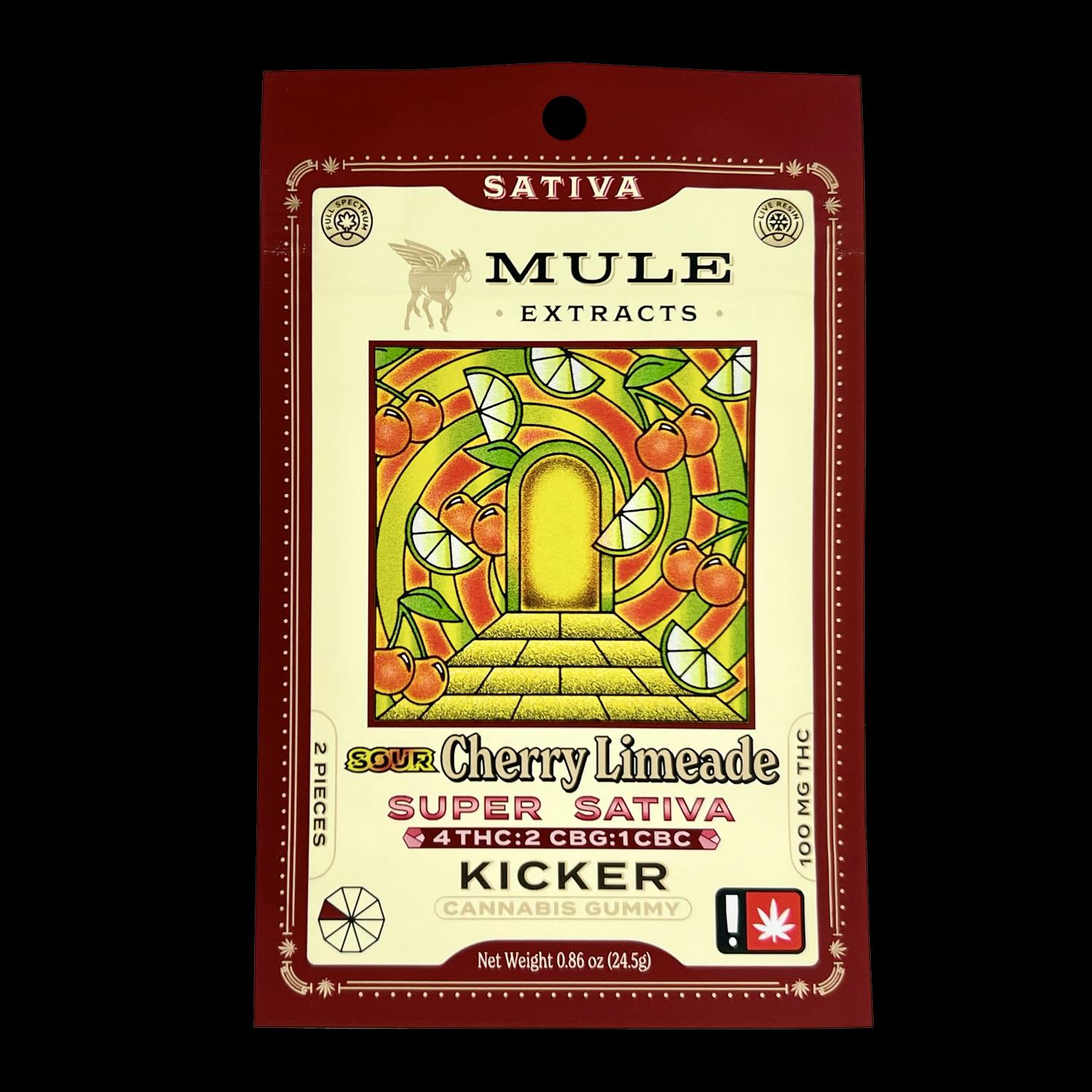 20mg - 2 Pack - Edibles - 4:2:1 THC:CBG:CBC Sour Cherry Limeade  |  REC
