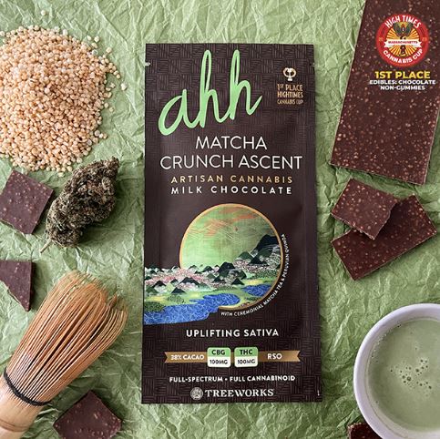 Ahh | Matcha Crunch Ascent 100mg Chocolate Bar product photo