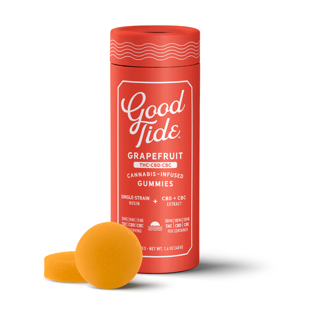 Good Tide | Grapefruit Rosin Gummies | 1:1:1 THC + CBD + CBC | 100mg